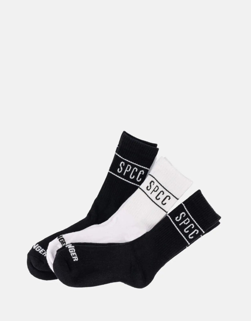 SPCC Declen Black & White Sport Socks 3-Pack - Cotton Blend Comfort