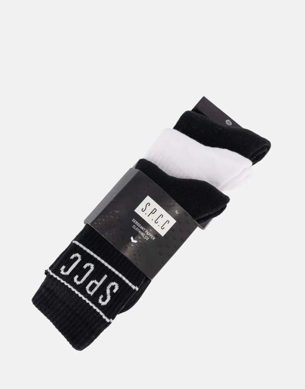 SPCC Declen Black & White Sport Socks 3-Pack - Cotton Blend Comfort