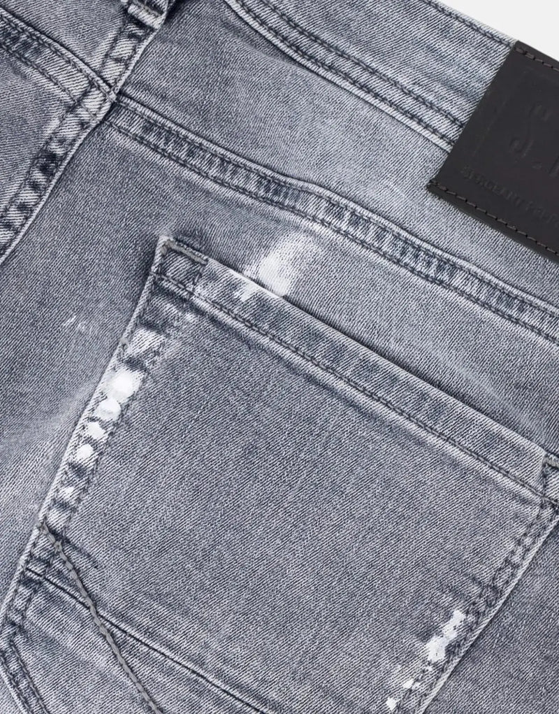 SPCC Foxglove Men's Super Skinny Light Blue Jeans - Distressed Denim Style