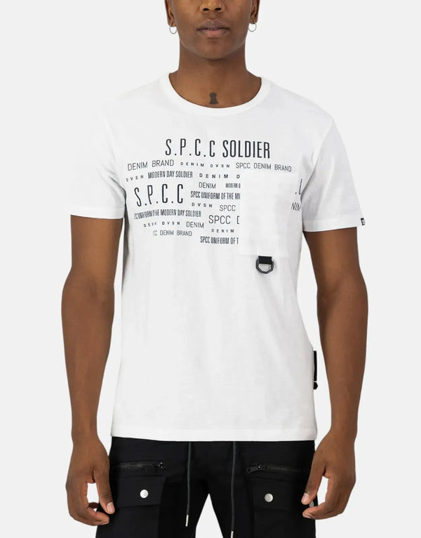 Men's SPCC Keaton White Premium Slub Jersey T-Shirt with Pocket Detail