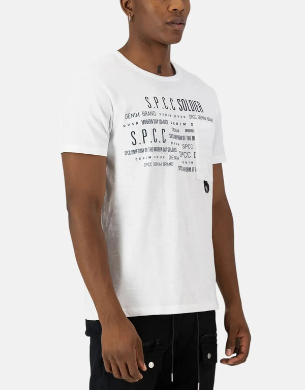 Men's SPCC Keaton White Premium Slub Jersey T-Shirt with Pocket Detail