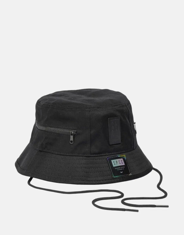 SPCC Krauss Black Bucket Hat: Stylish Durable Twill with Signature SPCC Details