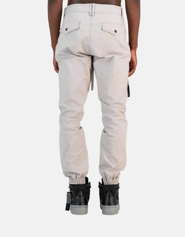 SPCC Mellor Light Grey Cargo Pants: Stylish Cotton Blend Twill Joggers for Men