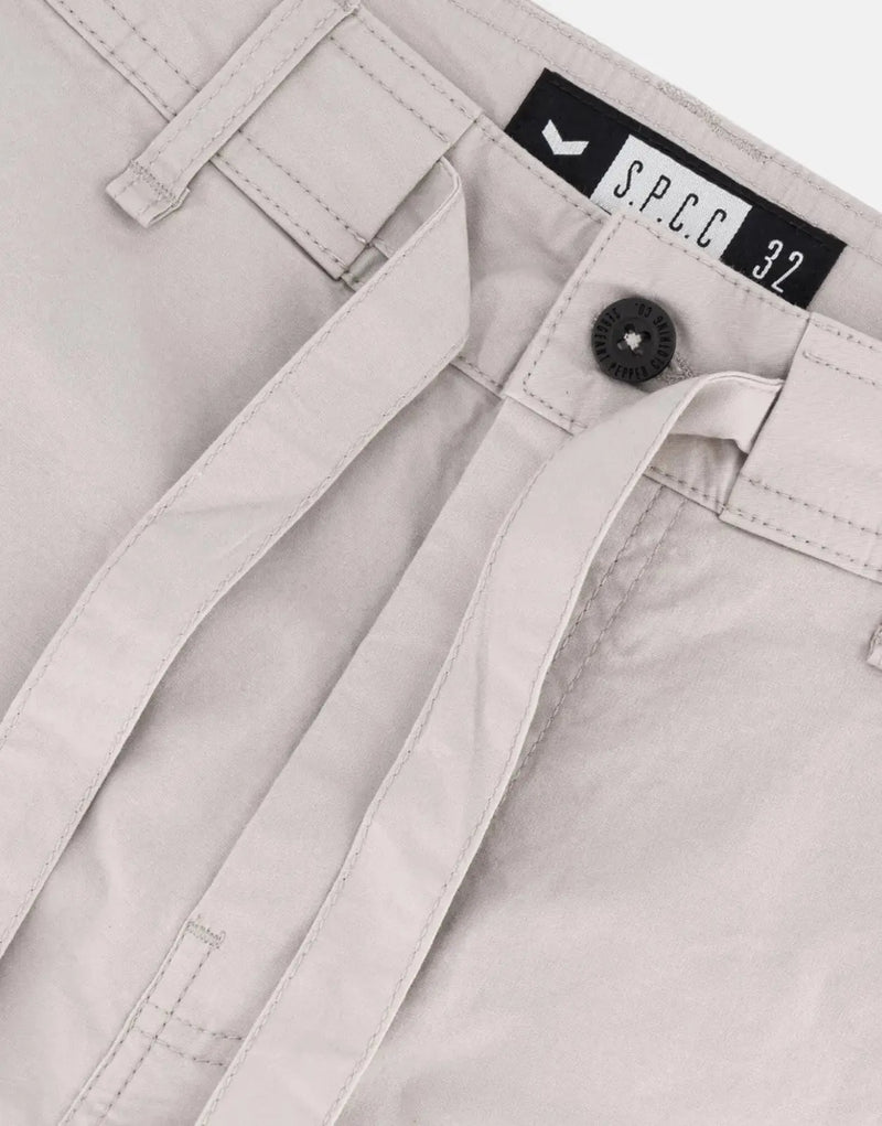 SPCC Mellor Light Grey Cargo Pants: Stylish Cotton Blend Twill Joggers for Men