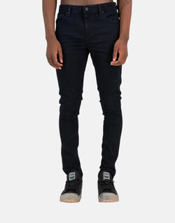 SPCC Monarch Super Skinny Jeans: Blue-Black Comfort Stretch Denim, Men's Style