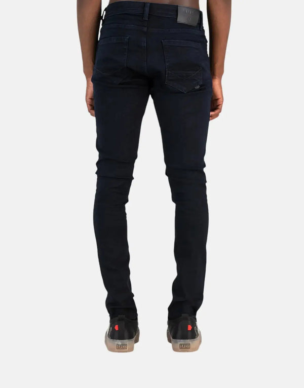 SPCC Monarch Super Skinny Jeans: Blue-Black Comfort Stretch Denim, Men's Style