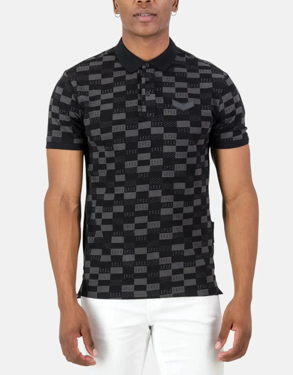 SPCC Morello Black Golfer: Dynamic Stretch Jersey Polo for Modern Men