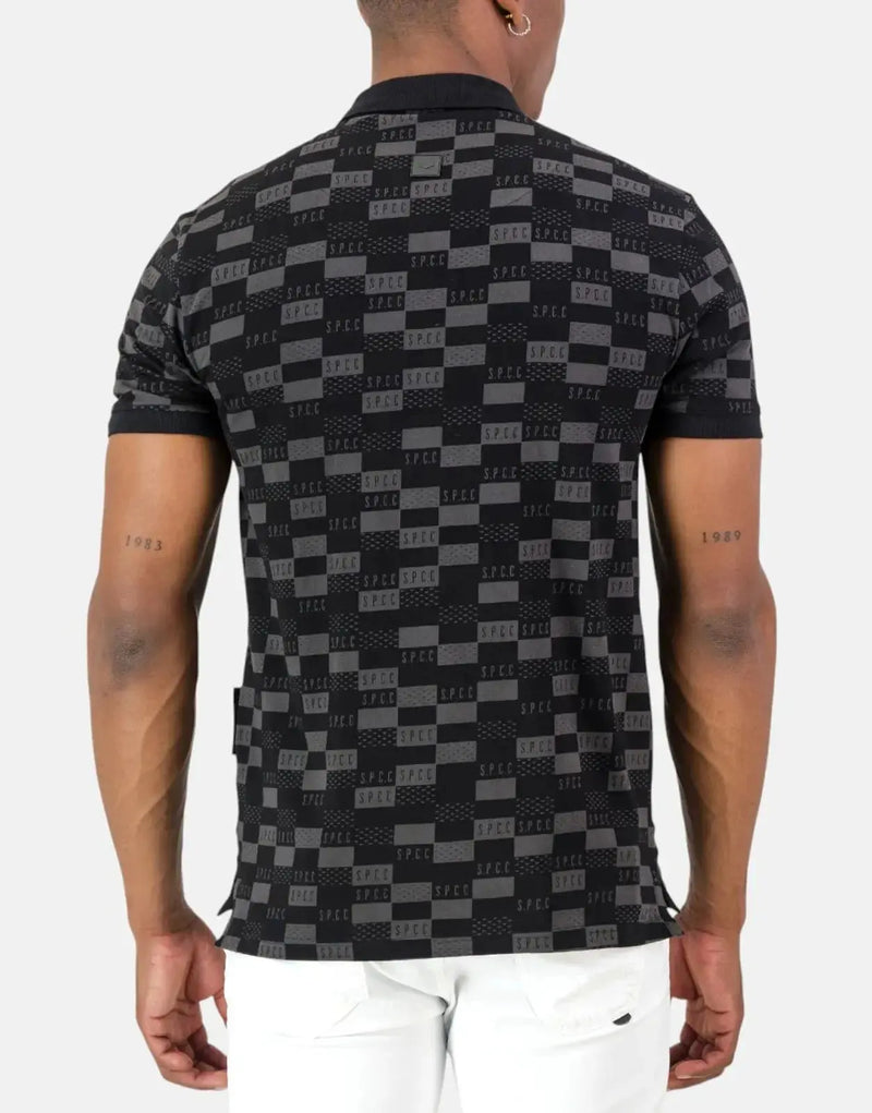 SPCC Morello Black Golfer: Dynamic Stretch Jersey Polo for Modern Men