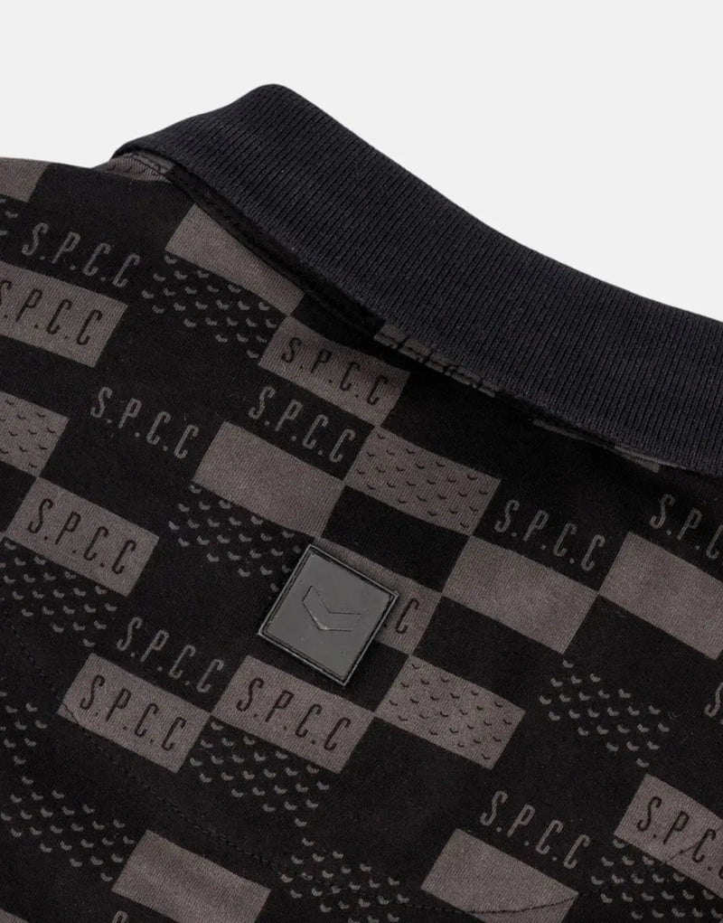 SPCC Morello Black Golfer: Dynamic Stretch Jersey Polo for Modern Men