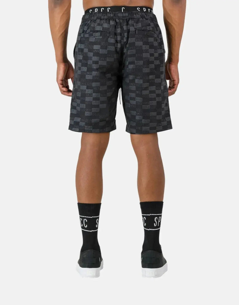 SPCC Morello Men's Black Woven Utility Shorts with Zip Pockets
