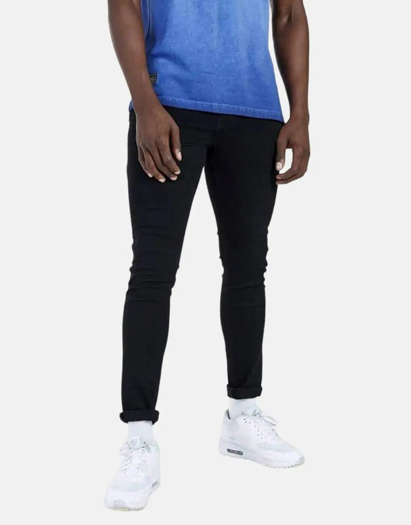 SPCC Onyx Men's Super Skinny Trench Fit Black Stretch Denim Jeans