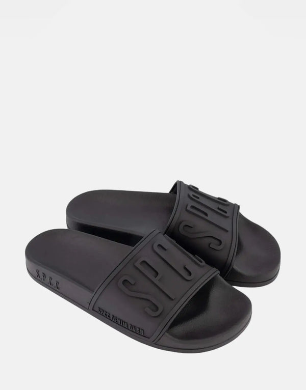 SPCC Ortiz Men's Black Slide Sandals: Stylish Comfort, Durable PVC, Pylon Sole