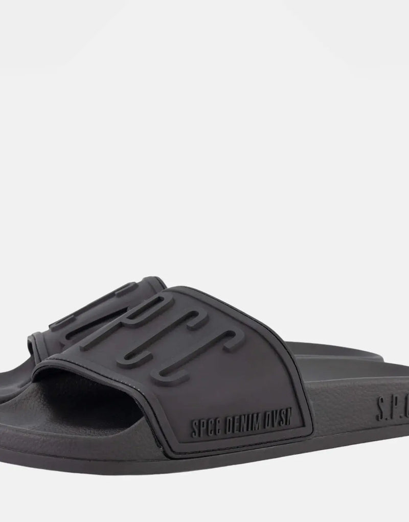 SPCC Ortiz Men's Black Slide Sandals: Stylish Comfort, Durable PVC, Pylon Sole