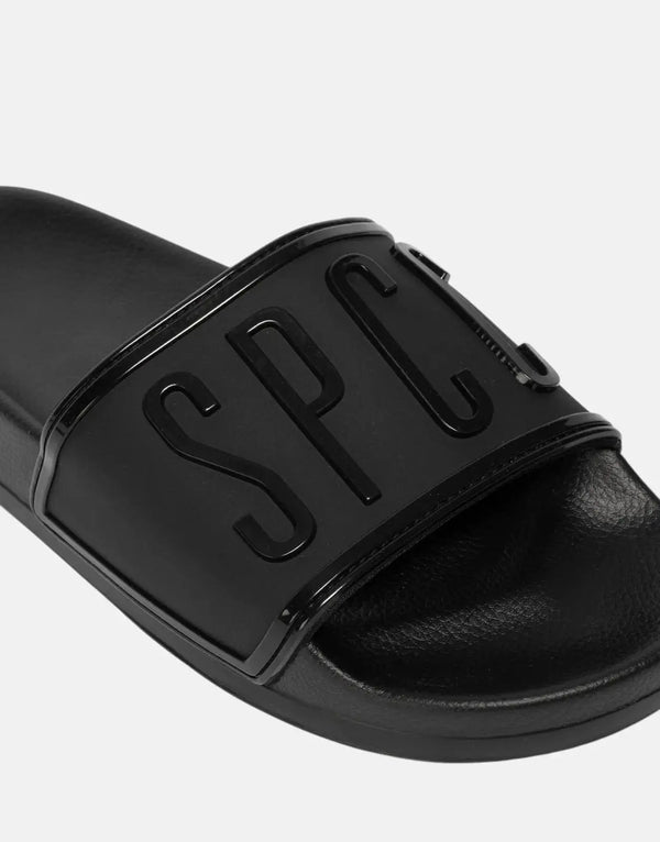 SPCC Packham Black Slides: Ultimate Comfort, Durable Streetwear, Molded Strap, Robust Sole