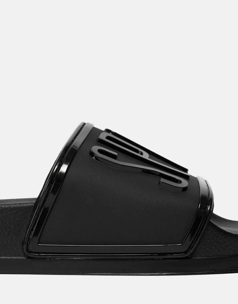 SPCC Packham Black Slides: Ultimate Comfort, Durable Streetwear, Molded Strap, Robust Sole