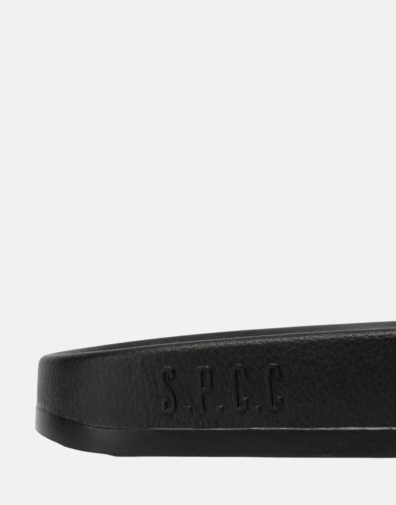 SPCC Packham Black Slides: Ultimate Comfort, Durable Streetwear, Molded Strap, Robust Sole