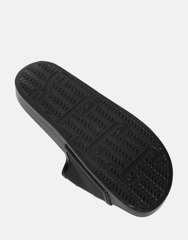 SPCC Packham Black Slides: Ultimate Comfort, Durable Streetwear, Molded Strap, Robust Sole