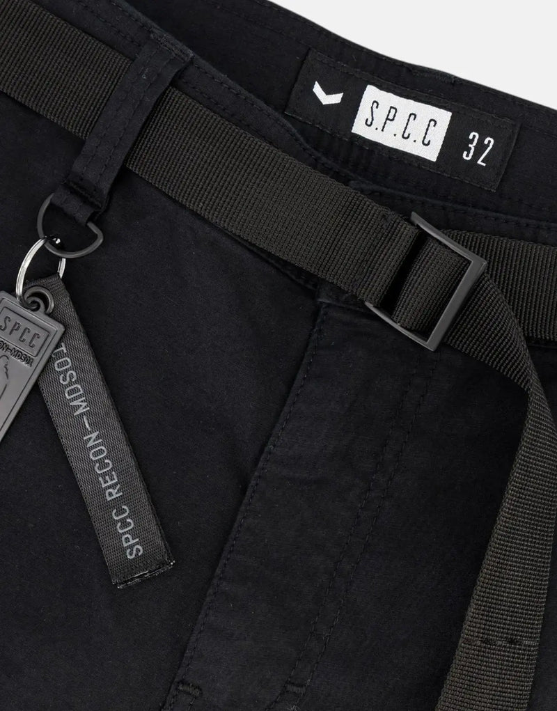 SPCC Recon Blockade Black Utility Shorts: Durable Stretch Twill Cargo Design