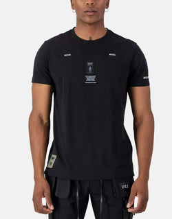 SPCC Men's Recon Garrison Black Cotton Tee – Soft, Stylish, Durable, Graphic Design