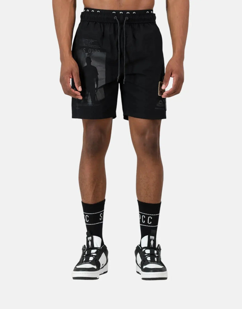 Men's SPCC Recon Nighthawk Black Cotton Pool Shorts - Utility Streetwear Style
