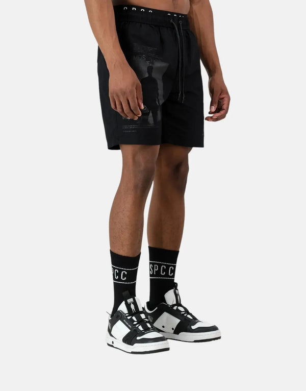 Men's SPCC Recon Nighthawk Black Cotton Pool Shorts - Utility Streetwear Style