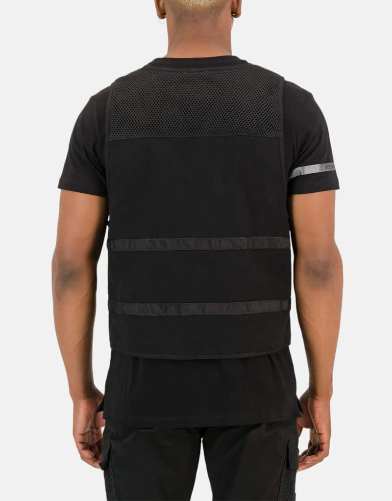 SPCC Recon Nocturne Black Utility Vest: Premium Cotton Sleeveless Jacket