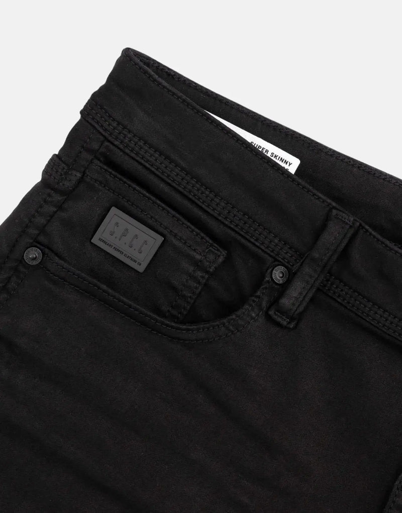 SPCC Rodan Men's Black Super Skinny Trench Fit Stretch Jeans
