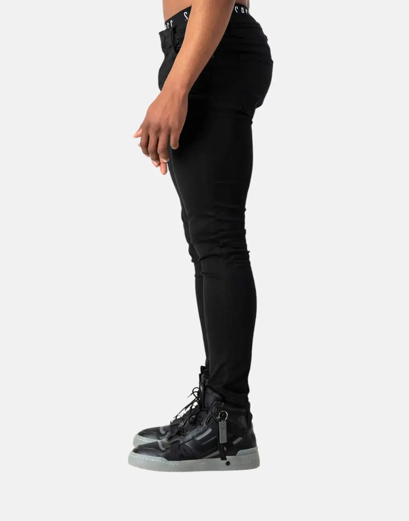 SPCC Rodan Men's Black Super Skinny Trench Fit Stretch Jeans