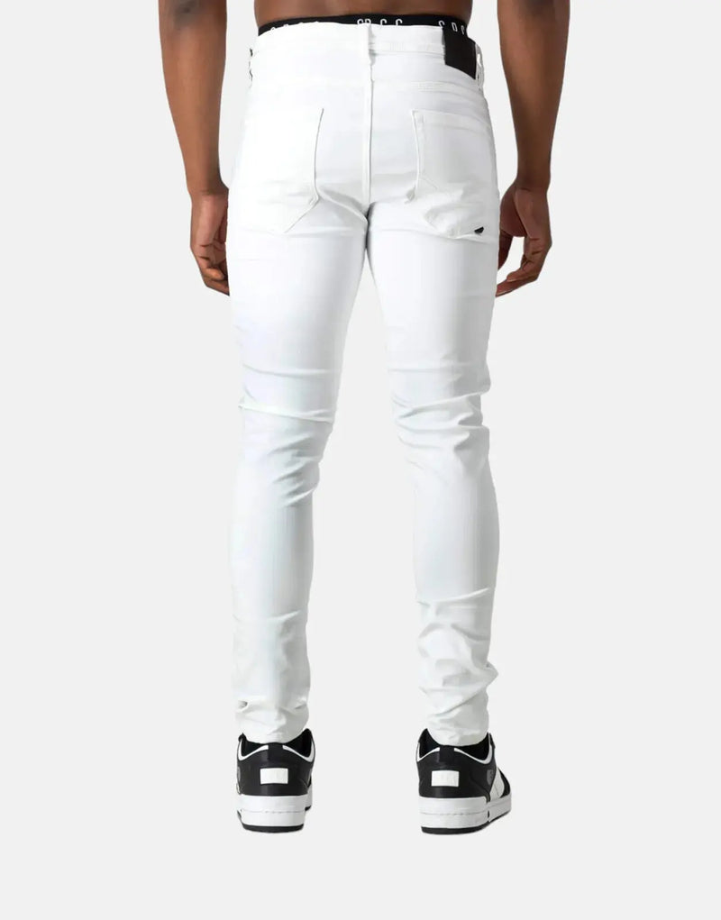 SPCC Rodan White Super Skinny Jeans: Force Flex Sateen Weave Comfort