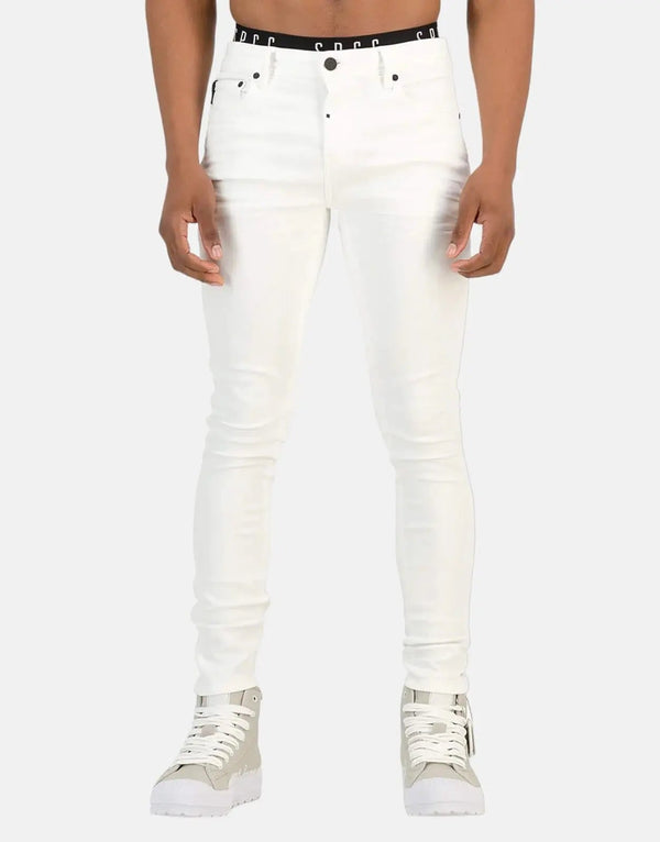 SPCC Shadowfax Men's Super Skinny White Stretch Denim Jeans, Ultimate Comfort