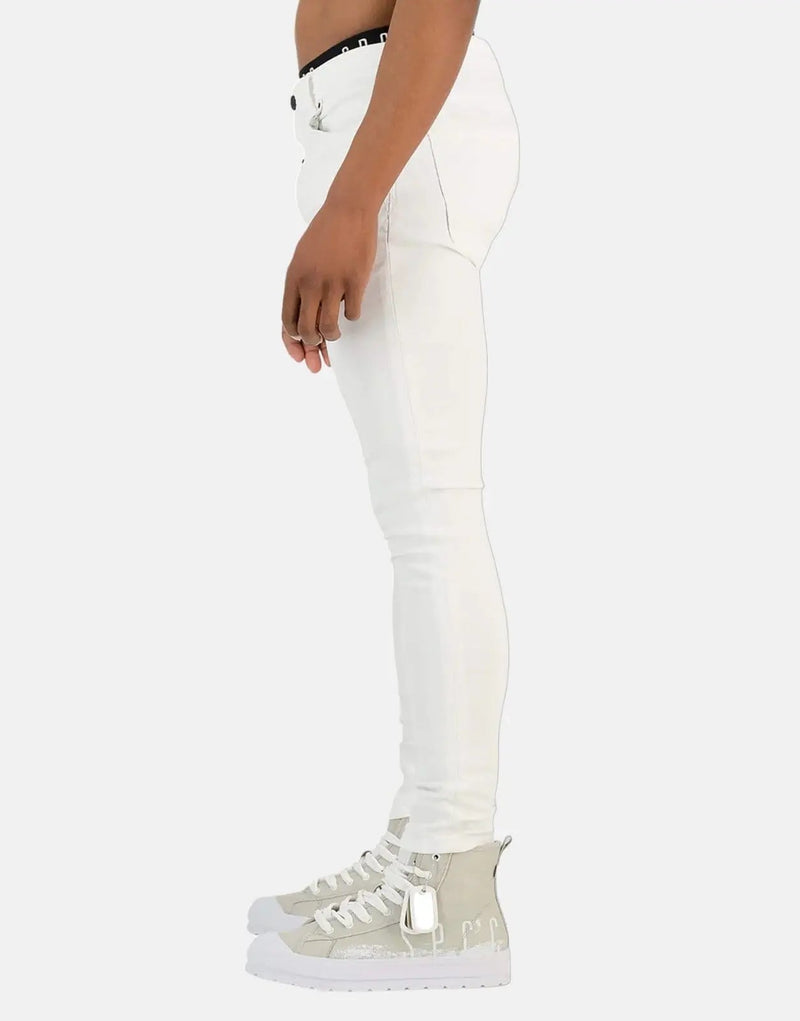 SPCC Shadowfax Men's Super Skinny White Stretch Denim Jeans, Ultimate Comfort