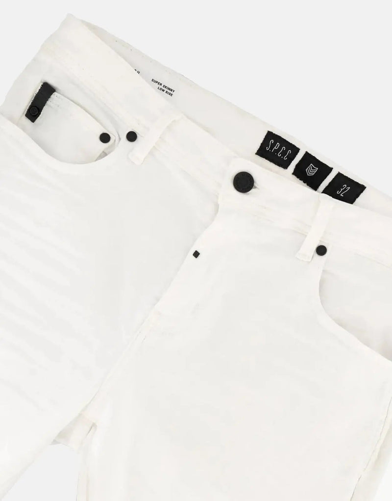 SPCC Shadowfax Men's Super Skinny White Stretch Denim Jeans, Ultimate Comfort