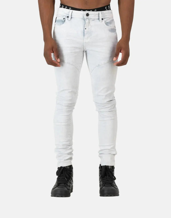 SPCC Solaris Super Skinny Trench Fit Stretch Denim Acid Wash Jeans