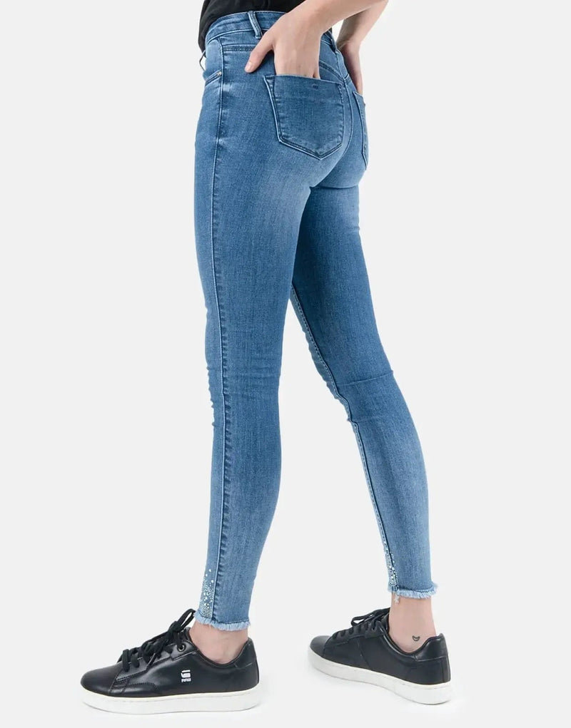Sissy Boy Women's Dark Wash Axel Hem Distressed Denim Jeans