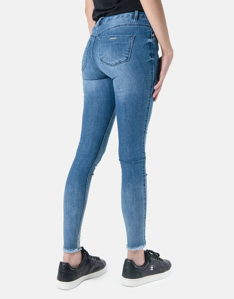 Sissy Boy Women's Dark Wash Axel Hem Distressed Denim Jeans