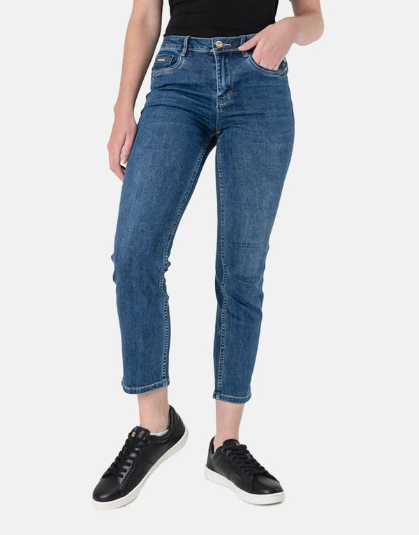 Sissy Boy Axel Women's Straight Leg Jeans: Classic Blue Denim Comfort