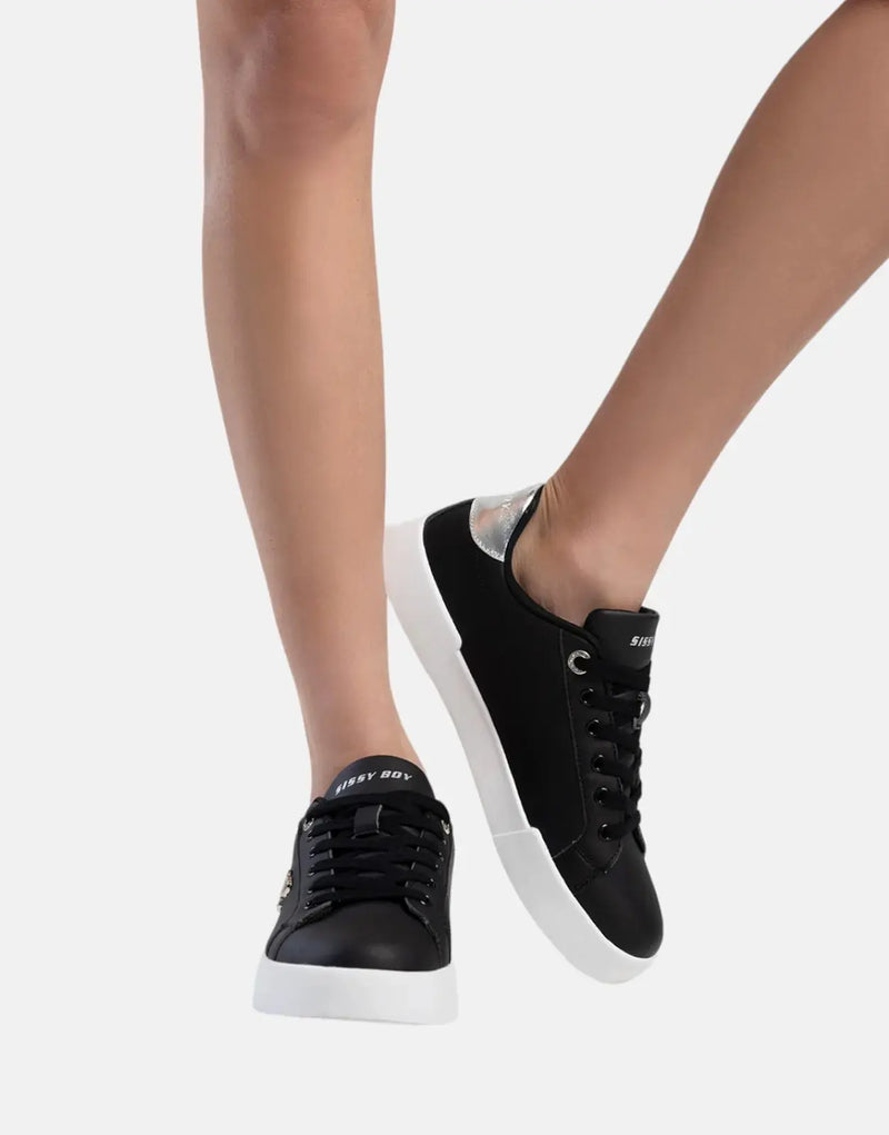 Sissy Boy Women's Basic SB Black Sneakers: Stylish, Comfortable, Everyday Footwear