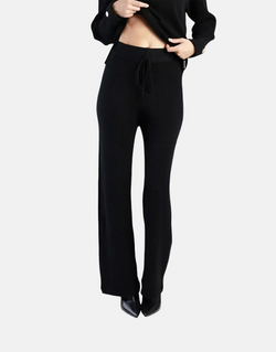 Sissy Boy Black Wide-Leg Knit Pants: Comfortable, Stylish, Relaxed Fit Trousers