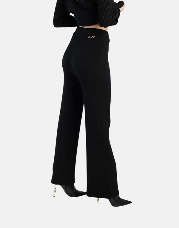 Sissy Boy Black Wide-Leg Knit Pants: Comfortable, Stylish, Relaxed Fit Trousers