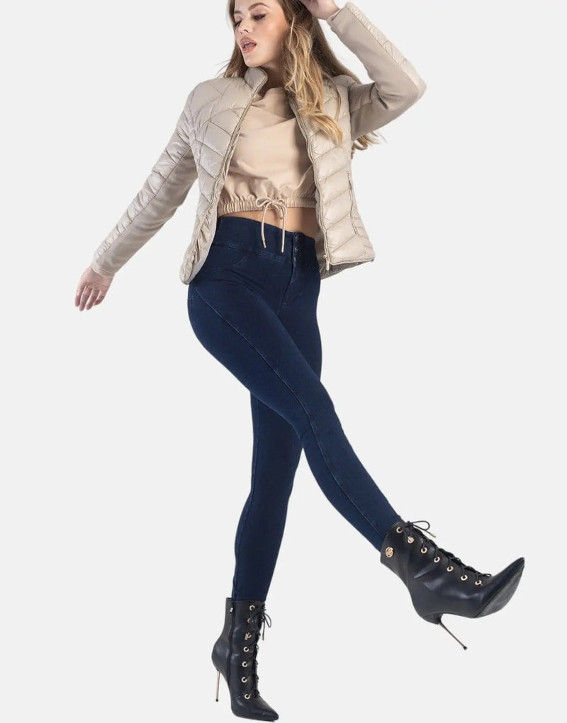 Women's Sissy Boy High-Rise Dark Vintage Denim Jeans with Exposed Button Fly