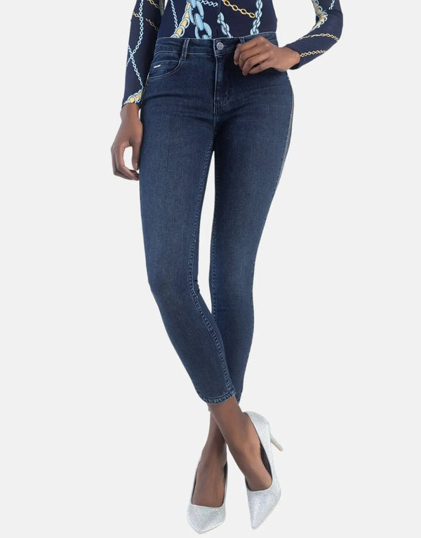 Sissy Boy Jon Jon Low Waist Skinny Jeans: Dark Vintage Blue Denim