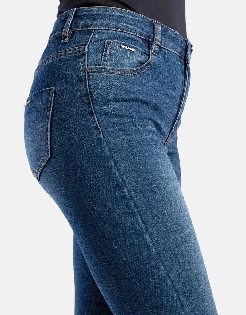 Sissy Boy Women's Mid-Waist Bootleg Jeans: Comfortable, Durable, and Stylish Denim