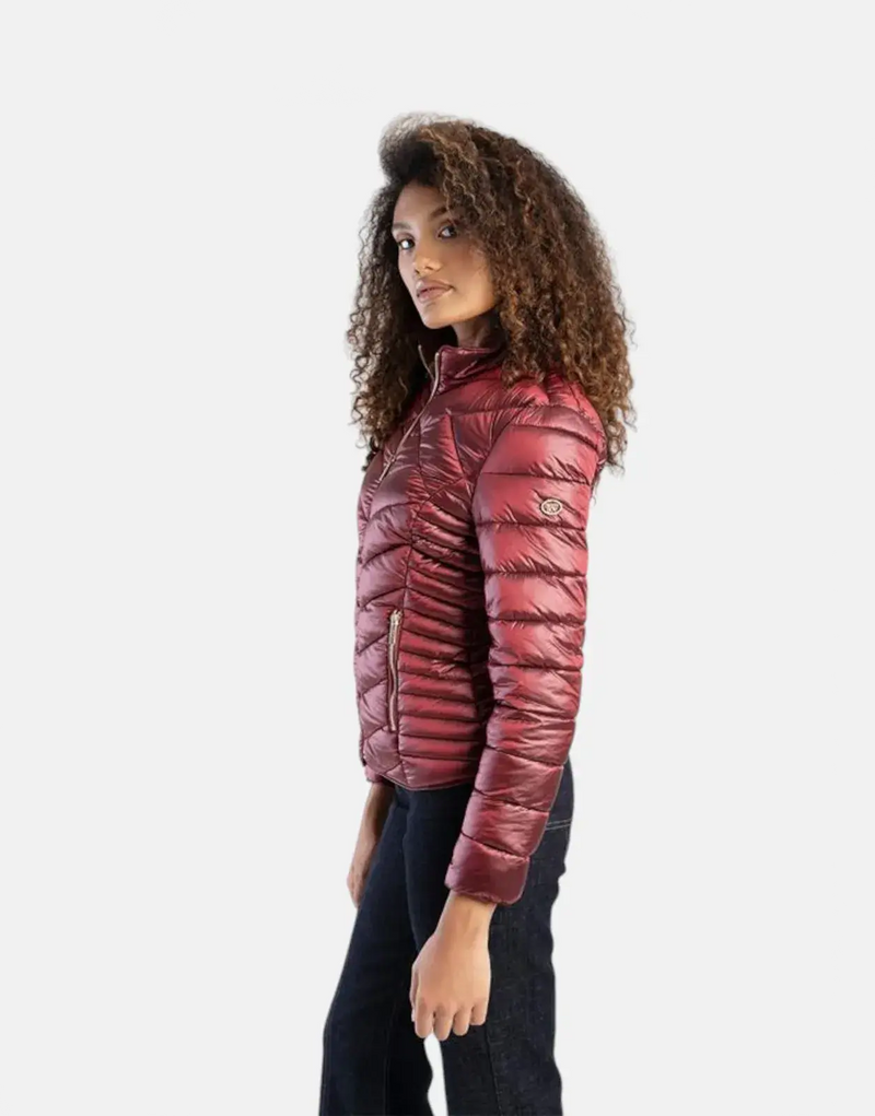 Chic Sissy Boy Ravillla Puffer Jacket: Warm, Stylish, Burgundy Winter Essential for Women