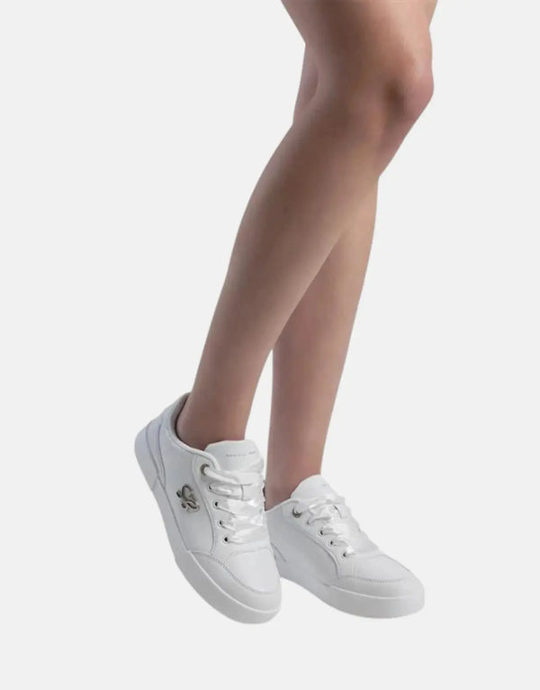 Sissy Boy Women's SB White Classic Fashion Sneakers - Cushioned Comfort, Low-Top Design