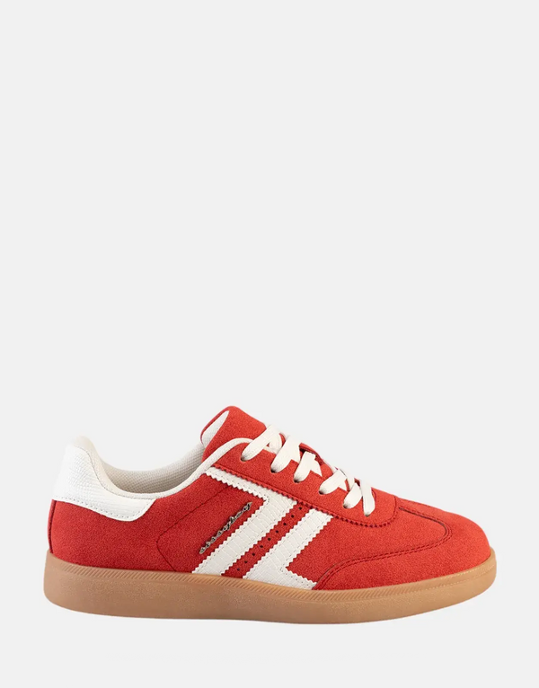 Sissy Boy Stitch Red White Gum Outsole Women's Fashion Sneakers