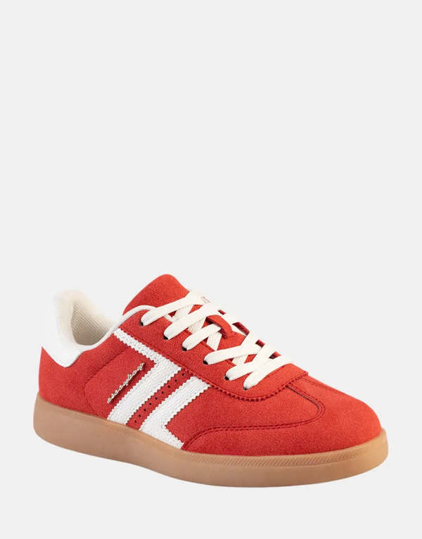 Sissy Boy Stitch Red White Gum Outsole Women's Fashion Sneakers
