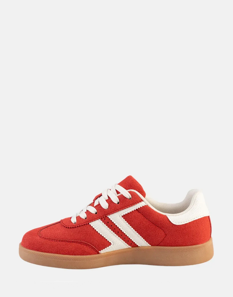 Sissy Boy Stitch Red White Gum Outsole Women's Fashion Sneakers