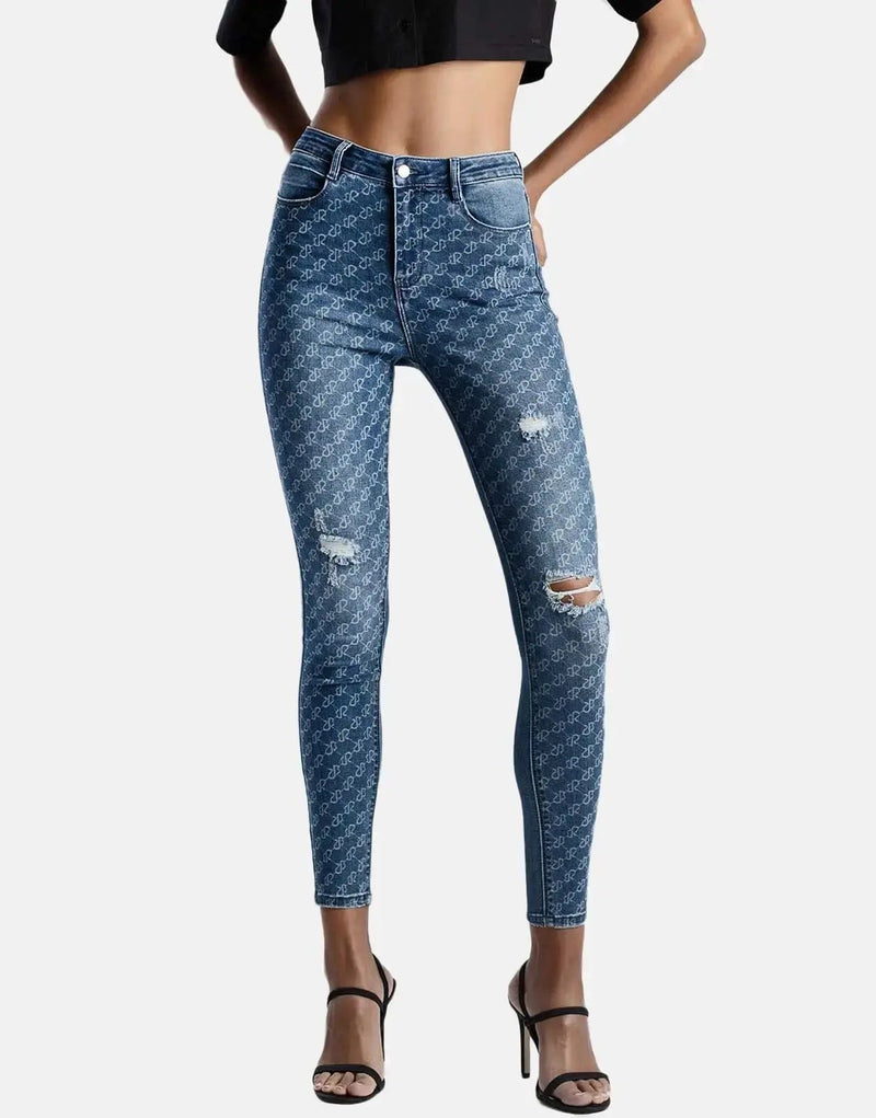Sissy Boy Women's Strobe Light Ryder Skinny Jeans with Laser Branding