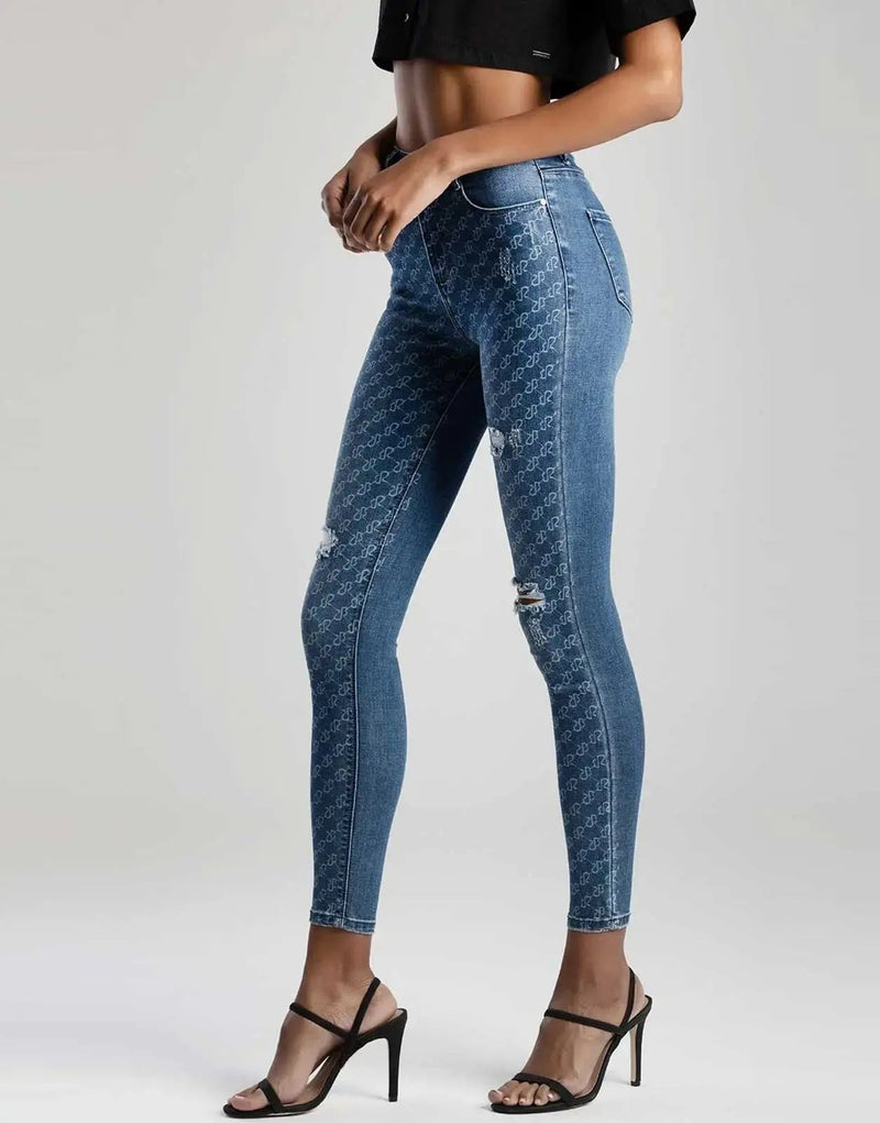 Sissy Boy Women's Strobe Light Ryder Skinny Jeans with Laser Branding