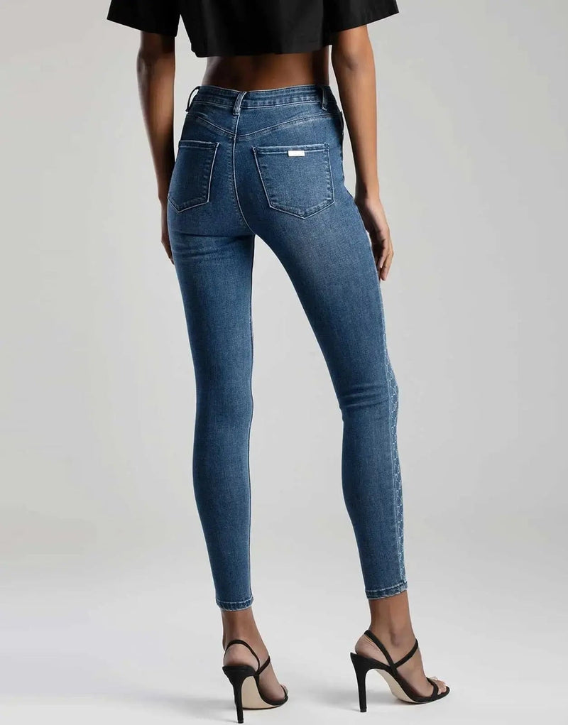 Sissy Boy Women's Strobe Light Ryder Skinny Jeans with Laser Branding